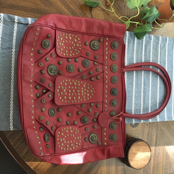 Chico’s Boho Studded Leather Shoulder Bag - Picture 2 of 11